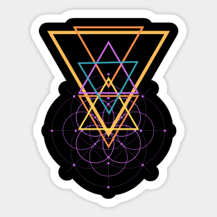 Flower of Life - Star of David - Sacred Geometry - Festival - Psychedelic Artwork - Spiritual Sticker